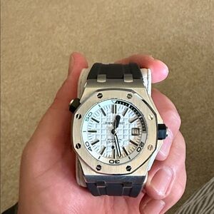 Audemars Piguet Silver and Black Diver's Watch
